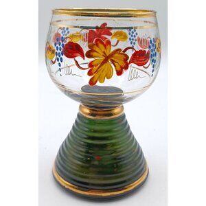 Reuge Musical Hand Painted Fall Leaves Floral Wine Glass Music Box